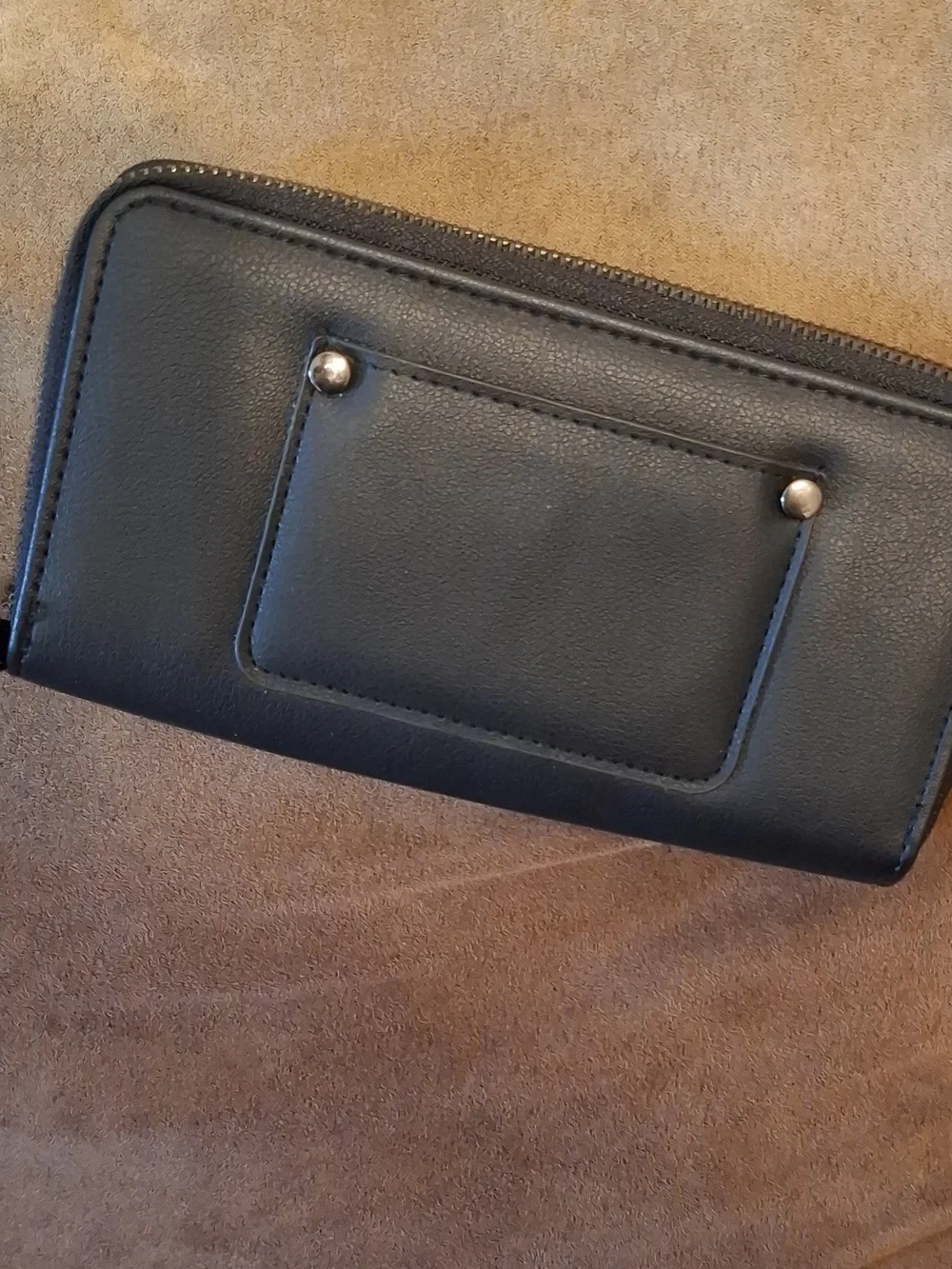 Black Zip Wallet with Interior Card Slots